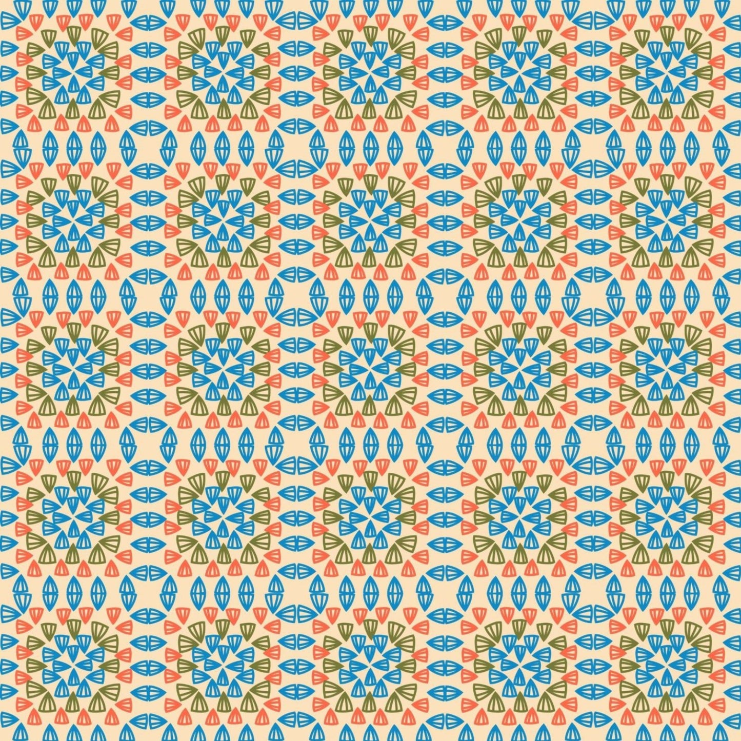 Coral Reef Dream Granny Square Seamless Print