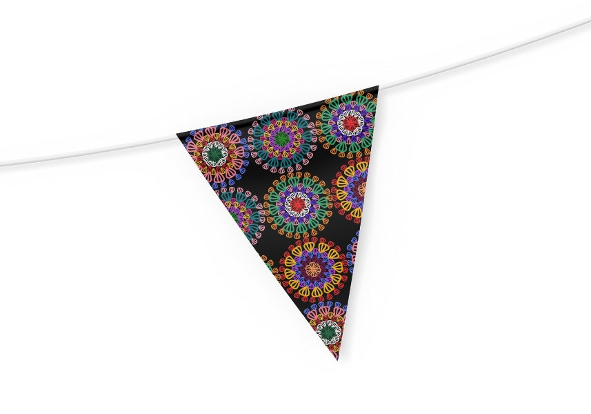 Cosmic Mandala Floral Granny Circles Seamless Print