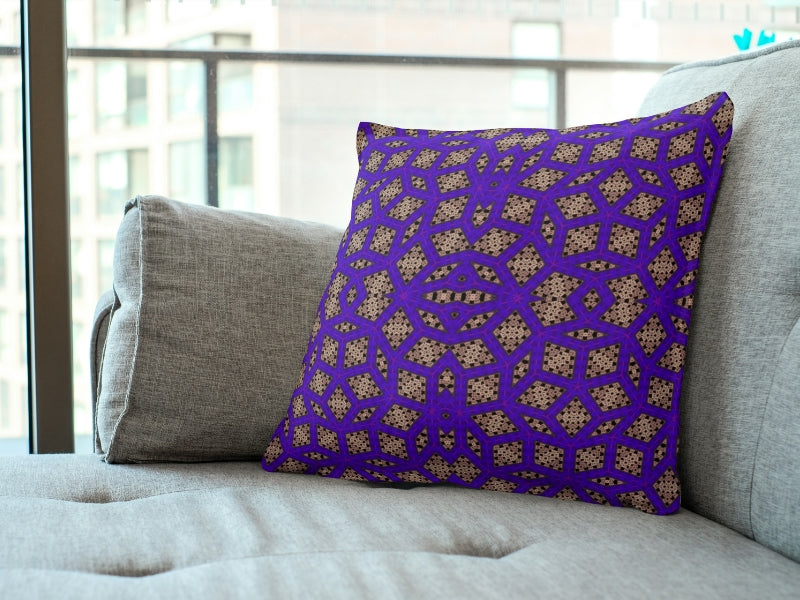 Cosmic Royal Amethyst Crochet-Inspired Granny Squares Print