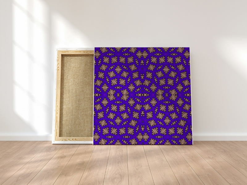 Cosmic Royal Amethyst Crochet-Inspired Granny Squares Print