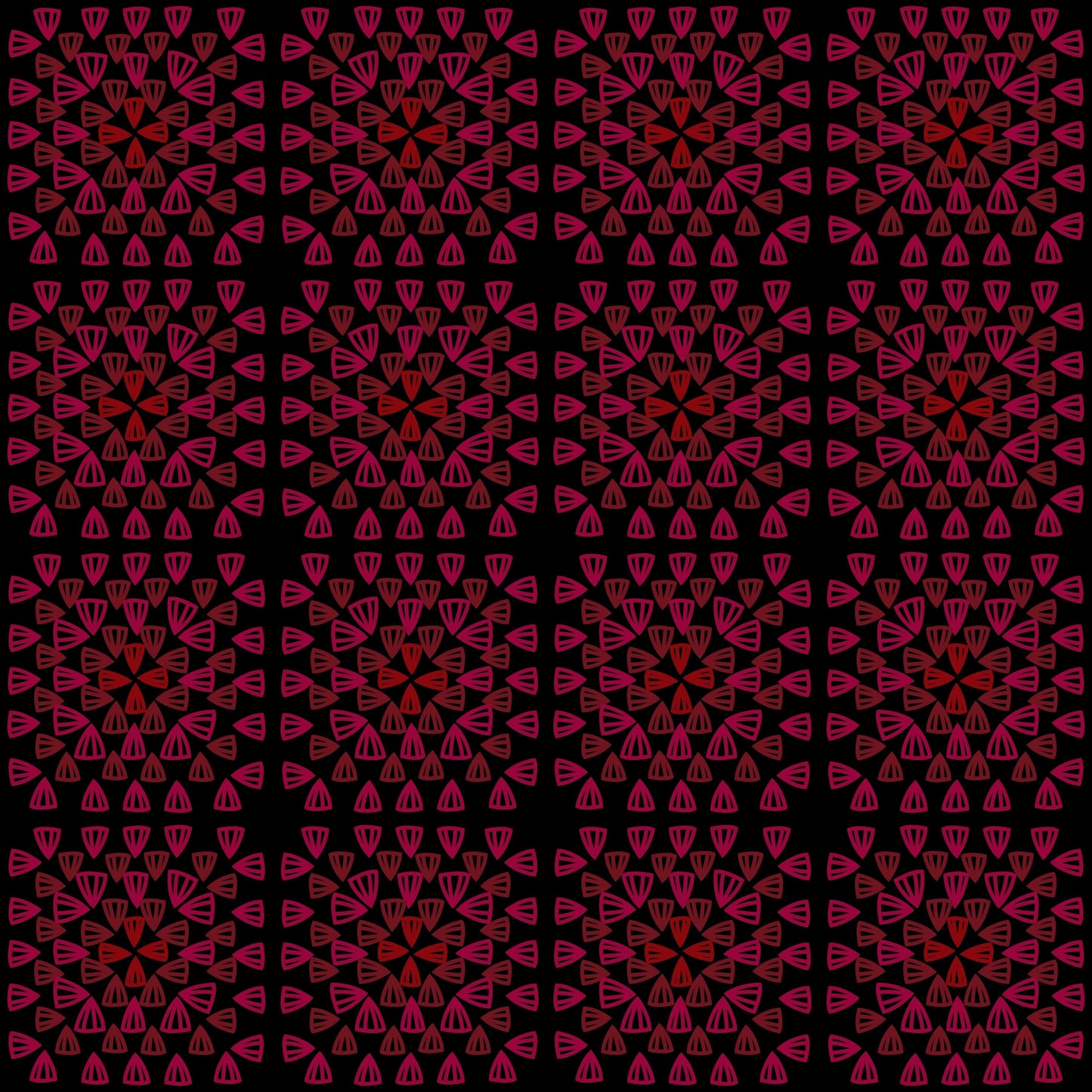Dark Cherry Bloom Granny Squares Seamless Print