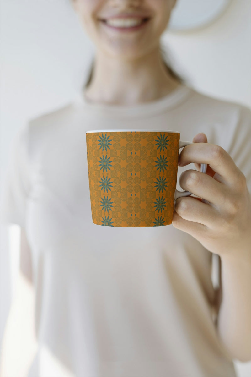 Desert Bloom Crochet-Inspired Geometric Seamless Pint