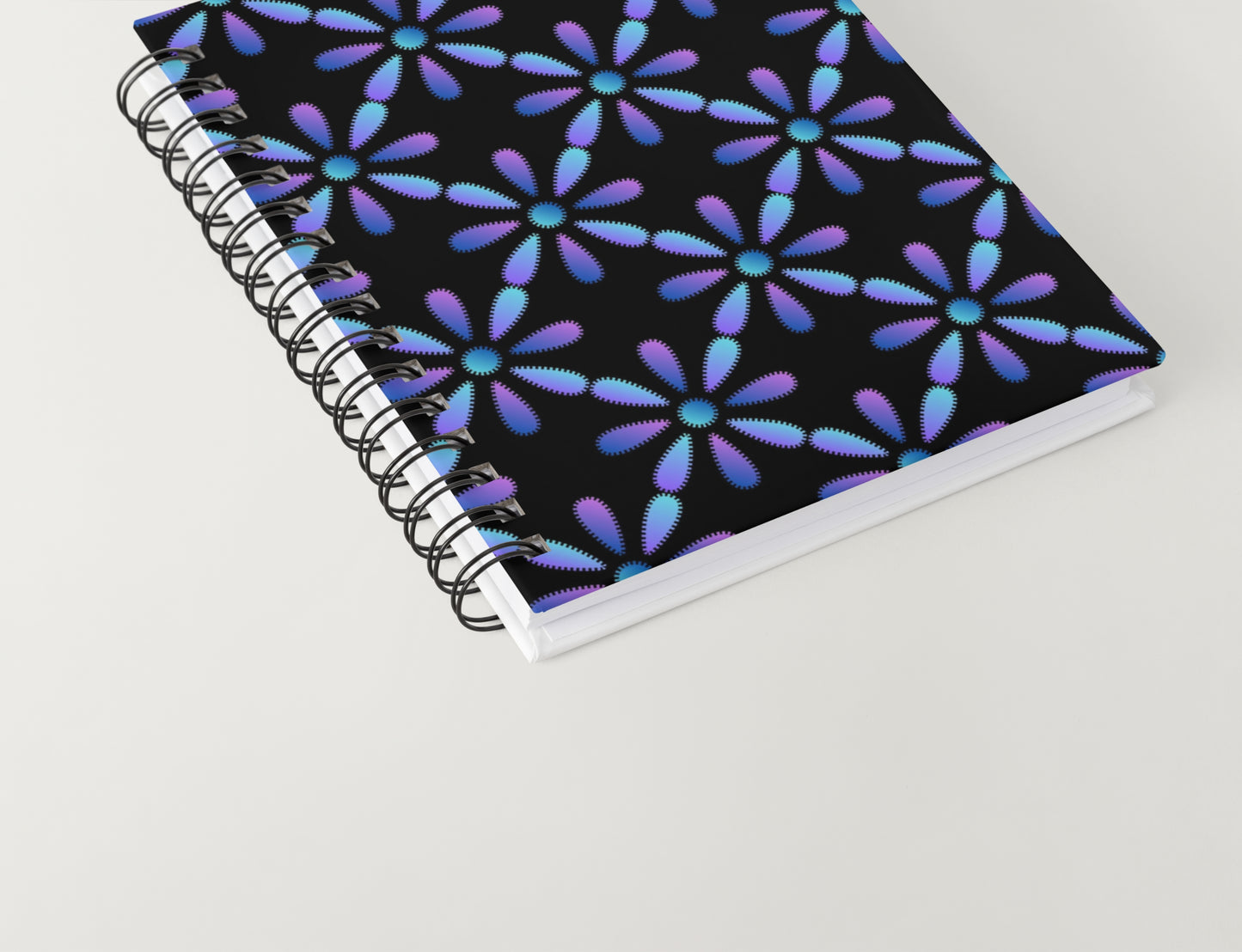 Electric Blue Purple Floral Granny Circles Seamless Print