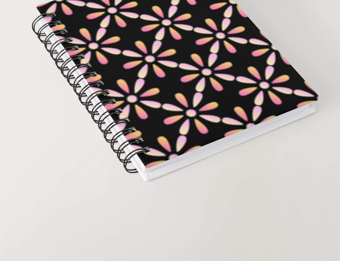 Electric Blush Floral Granny Circles Seamless Print