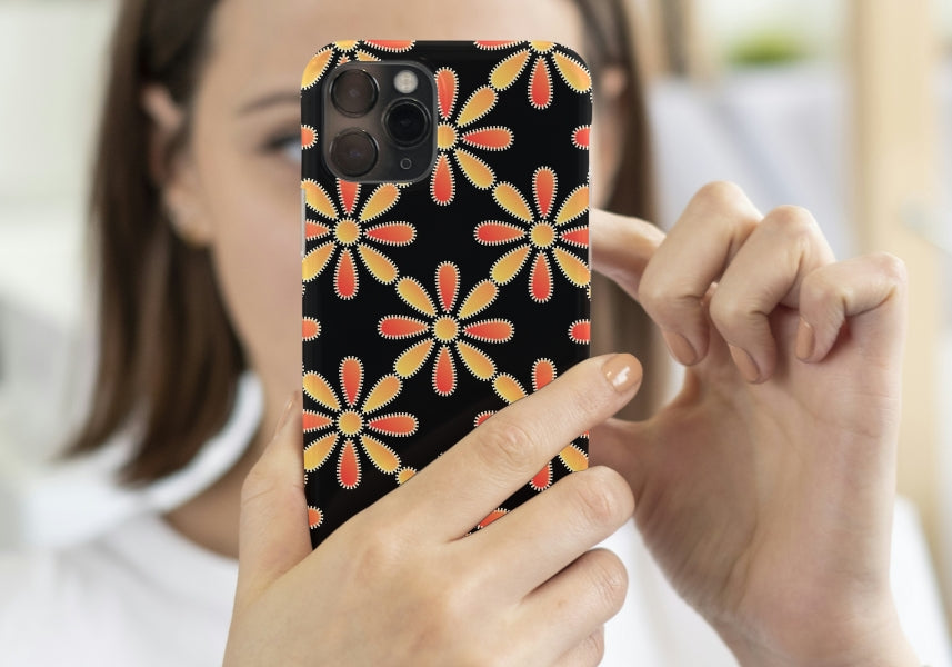 Electric Sunrise Floral Ombre Seamless Print