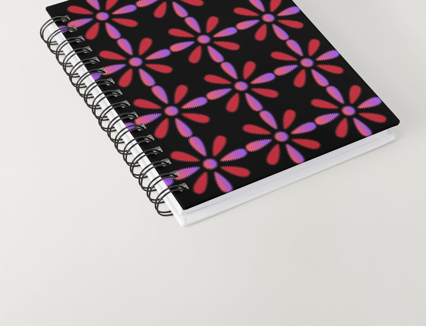 Electric Sunset Floral Ombre Seamless Print