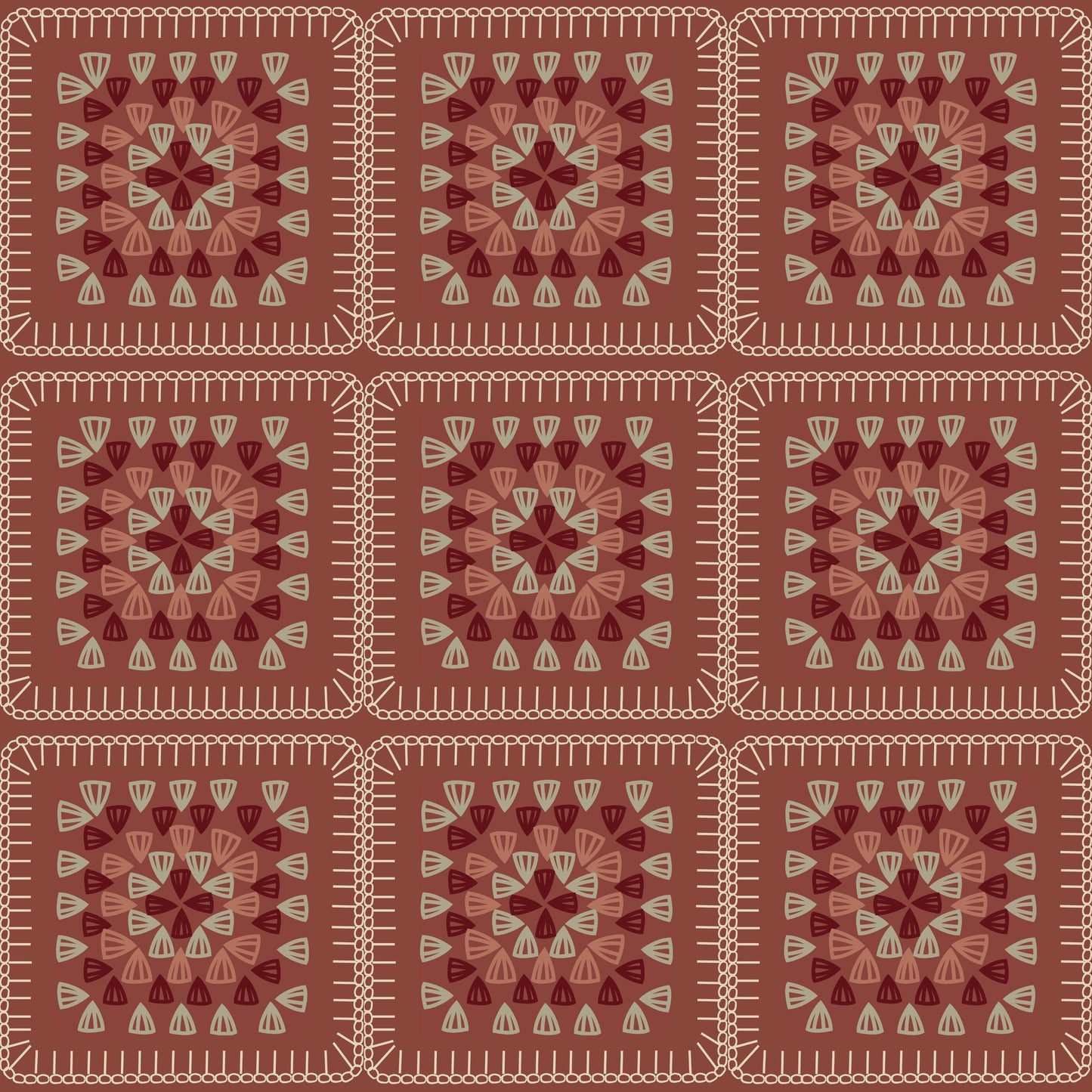 Embroidery Granny Squares Seamless Print