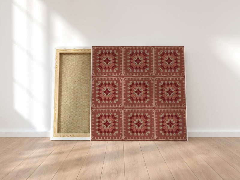 Embroidery Granny Squares Seamless Print