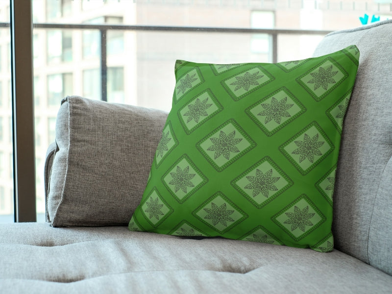 Emerald Night Bloom Embroidery Floral Granny Squares Print
