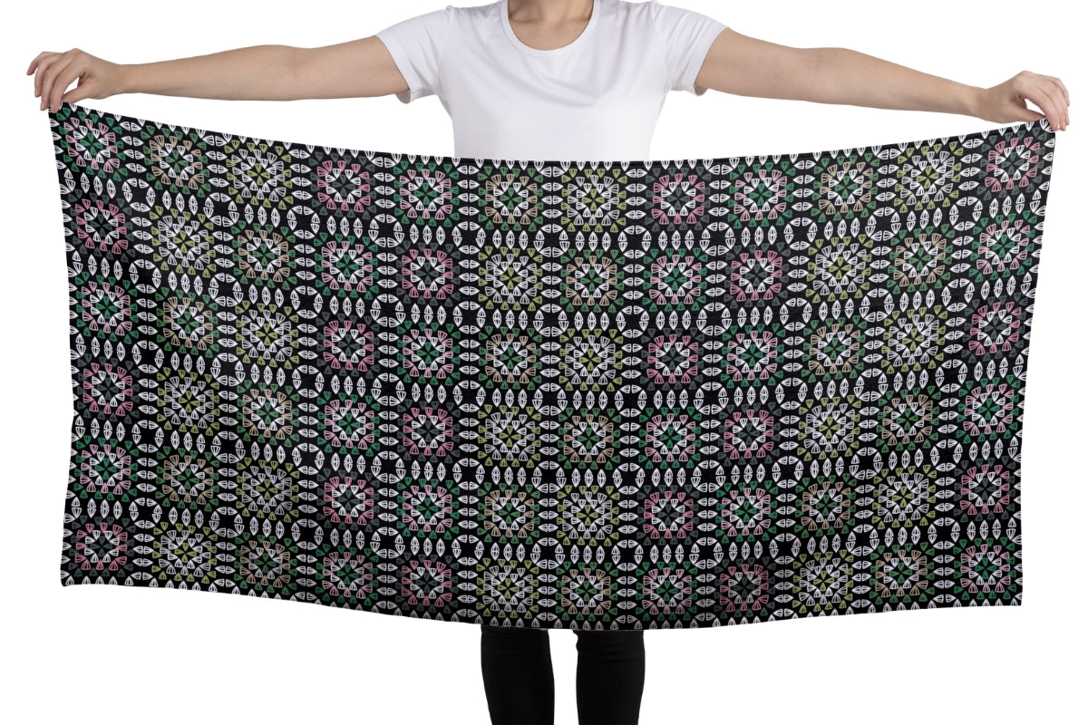 Forest Kaleidoscope Granny Squares Seamless Print