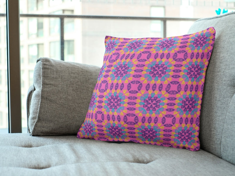 Fuchsia Fantasy Granny Squares Seamless Print