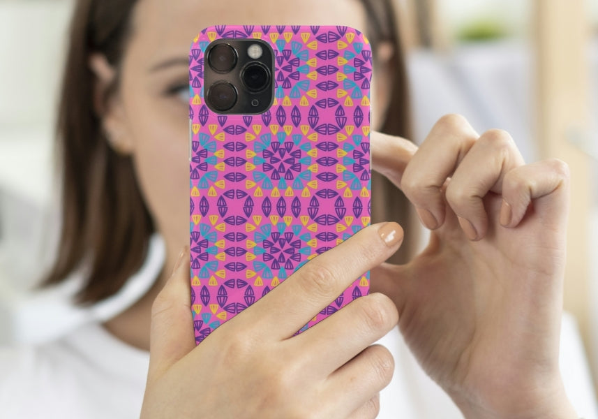 Fuchsia Fantasy Granny Squares Seamless Print