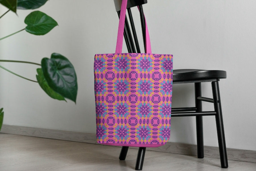 Fuchsia Fantasy Granny Squares Seamless Print