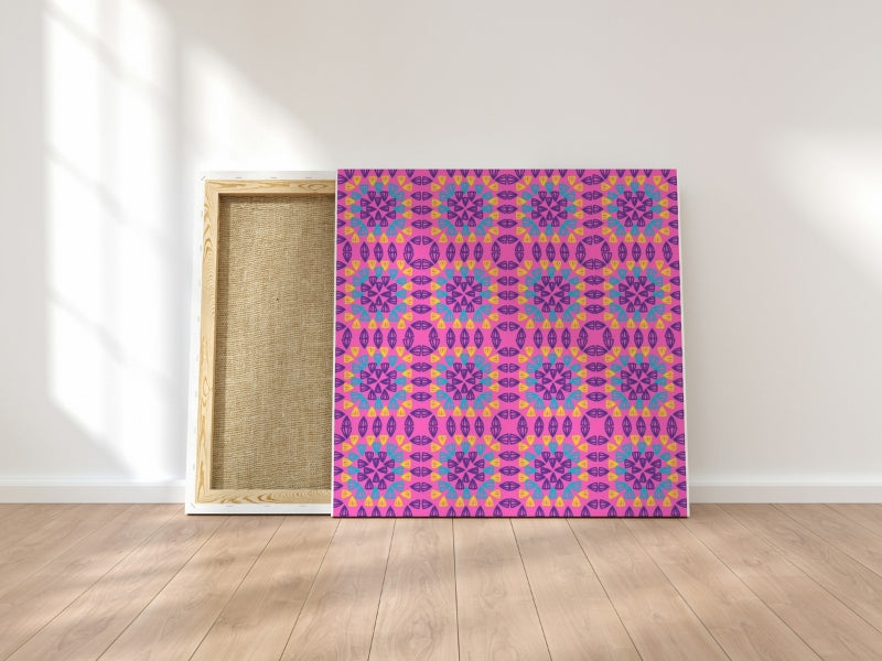 Fuchsia Fantasy Granny Squares Seamless Print