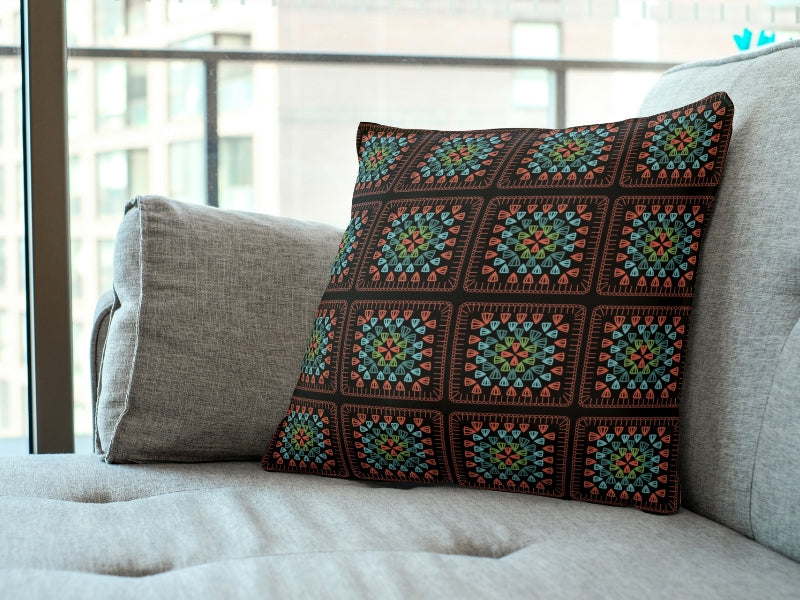 Garnet Loom Granny Squares Print
