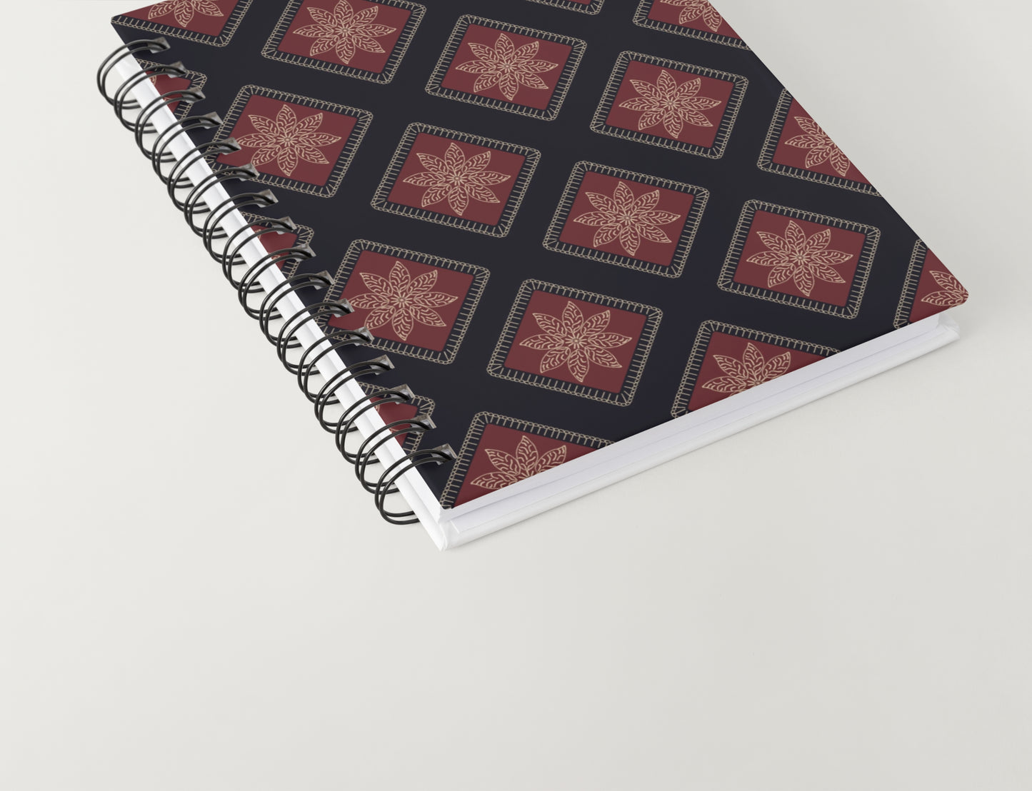 Garnet Twilight Floral Granny Squares Seamless Print