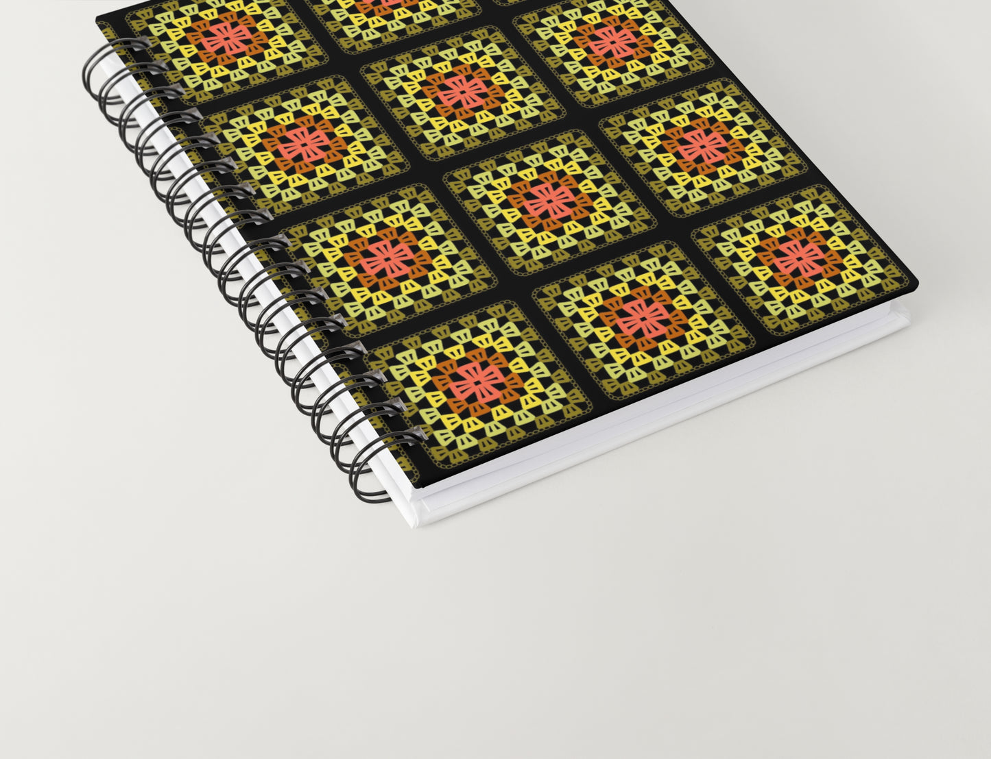 Golden Harvest Granny Squares Print