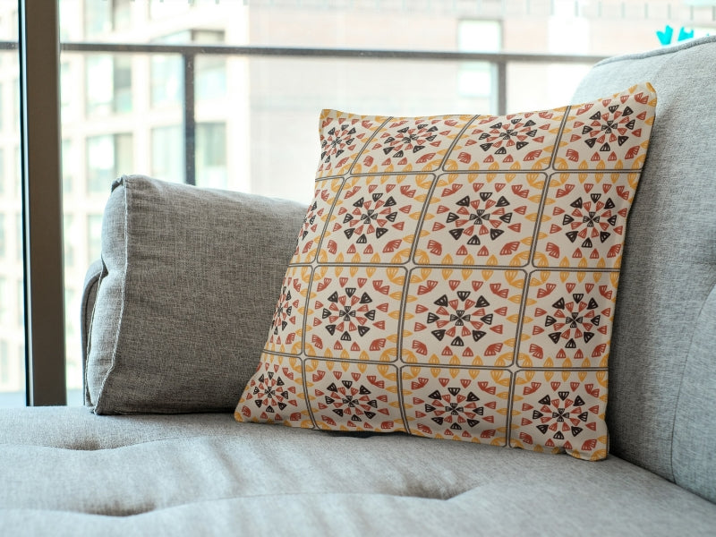 Golden Mosaic Granny Squares Seamless Print