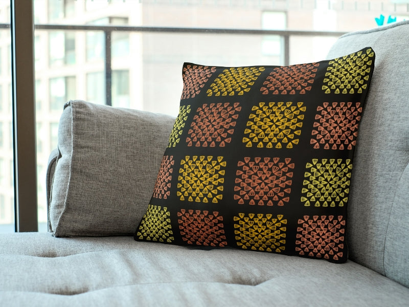 Golden Noir Granny Squares Seamless Print