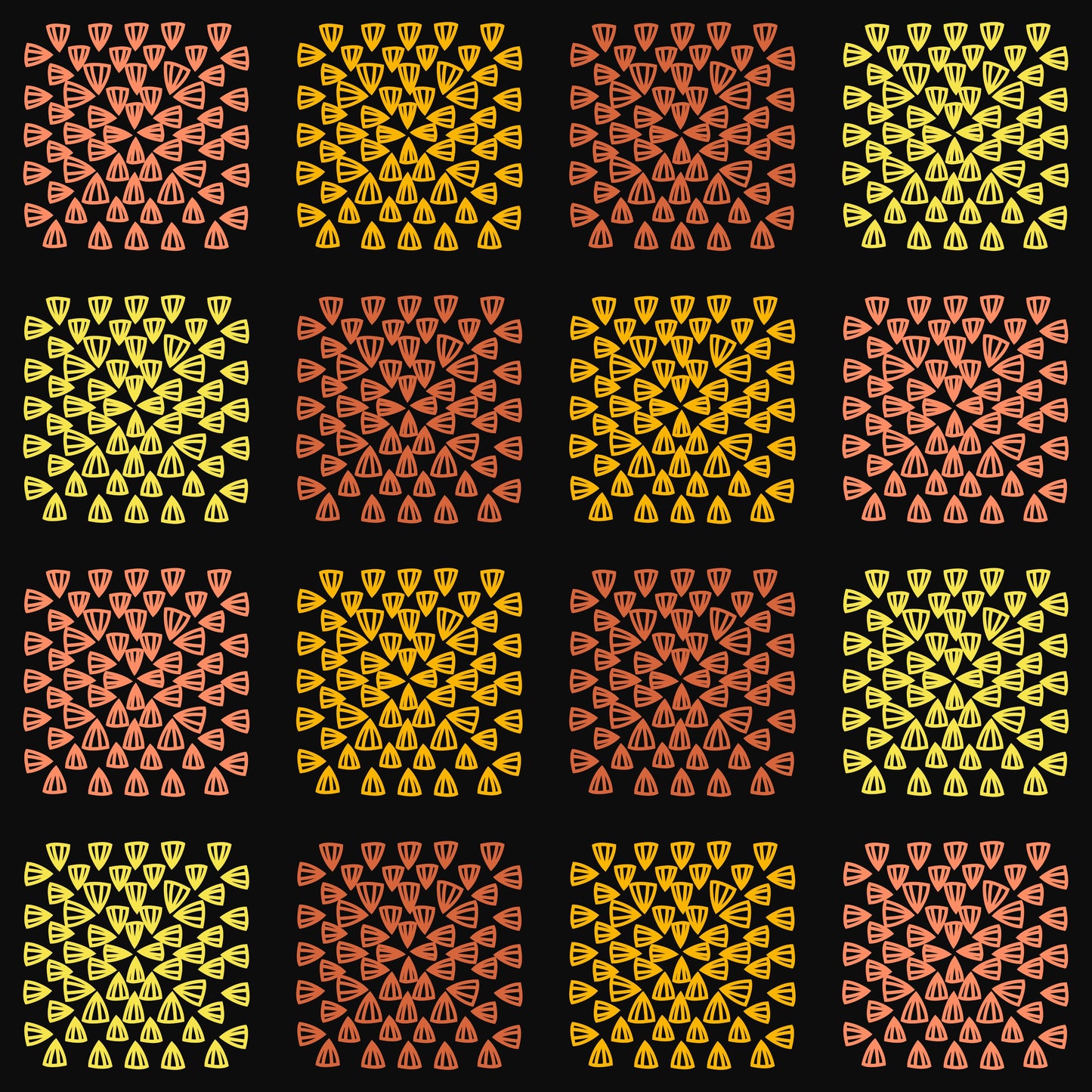 Golden Noir Granny Squares Seamless Print