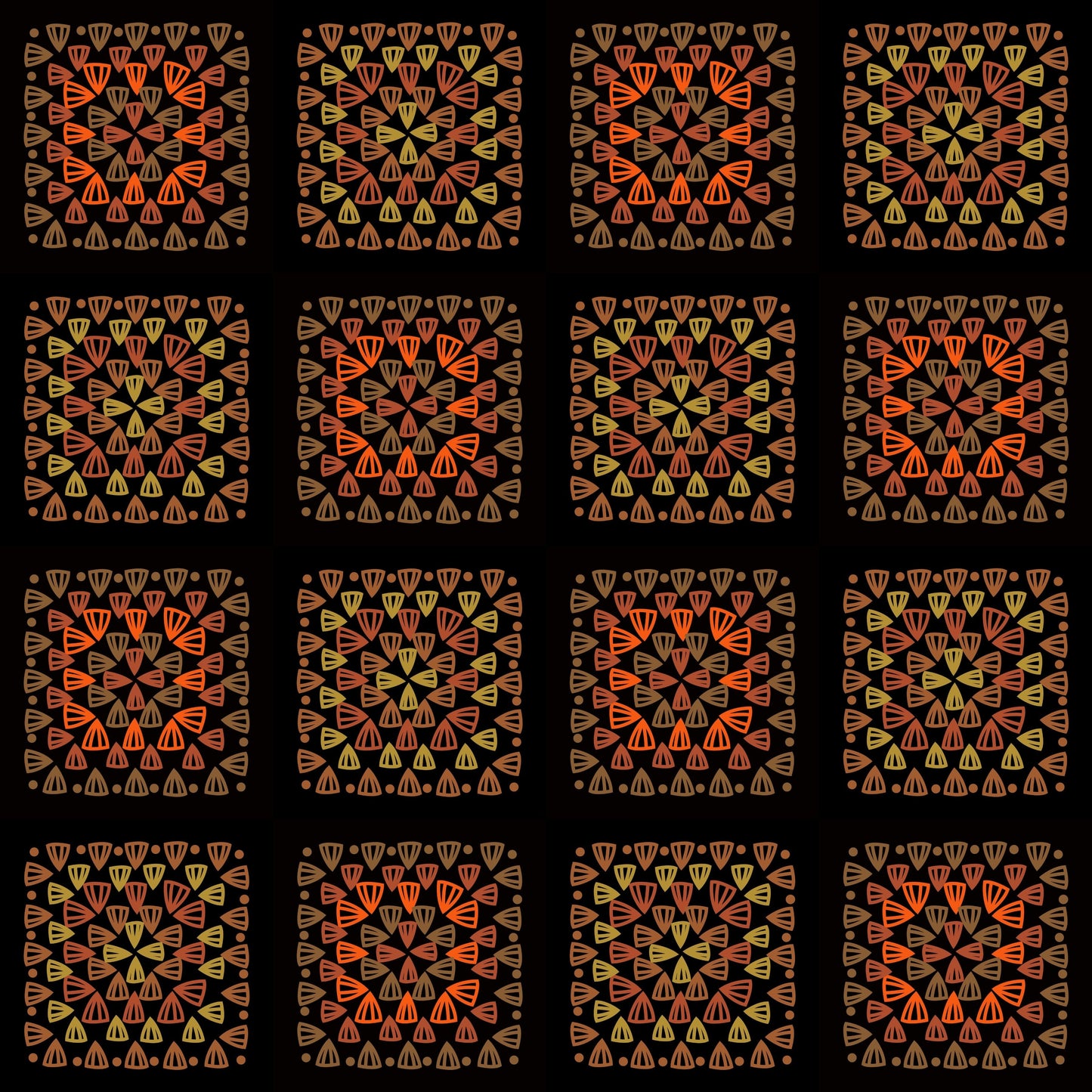 Hazelnut Mix Granny Squares Print