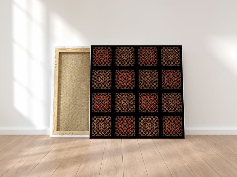 Hazelnut Mix Granny Squares Print