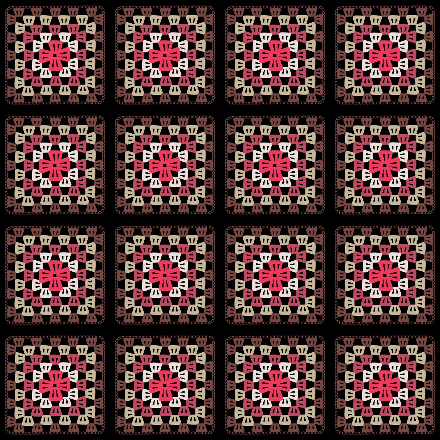 Heritage Weave Granny Squares Seamless Print
