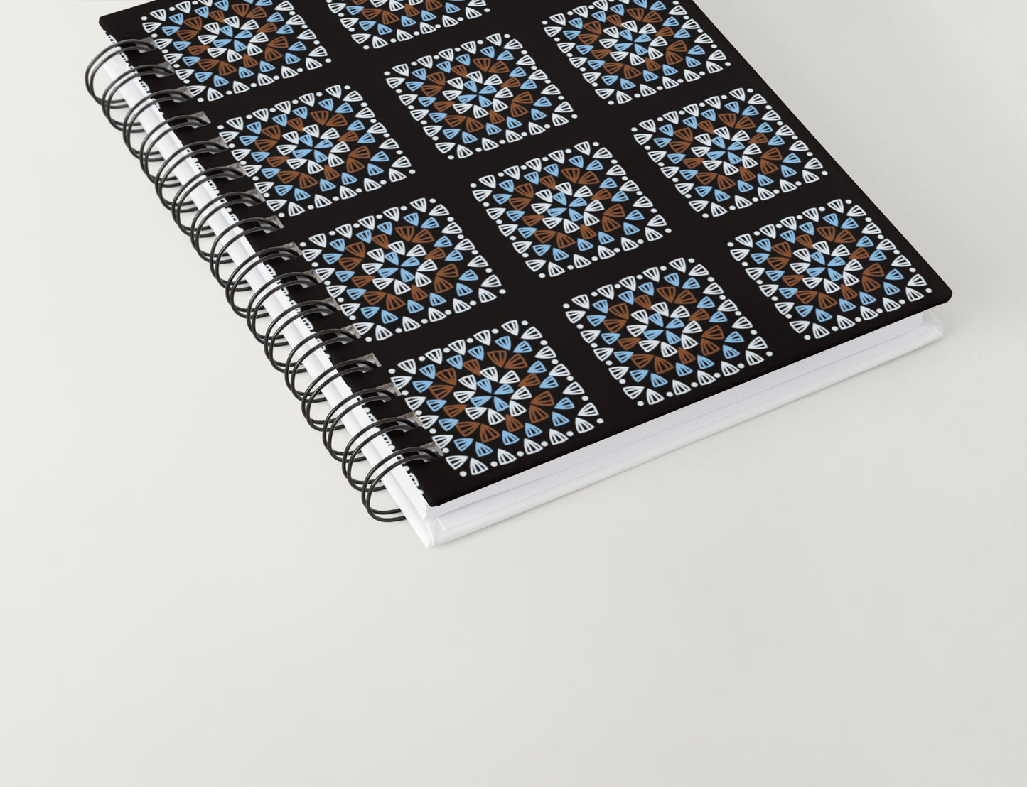Ice Azure Granny Squares Print