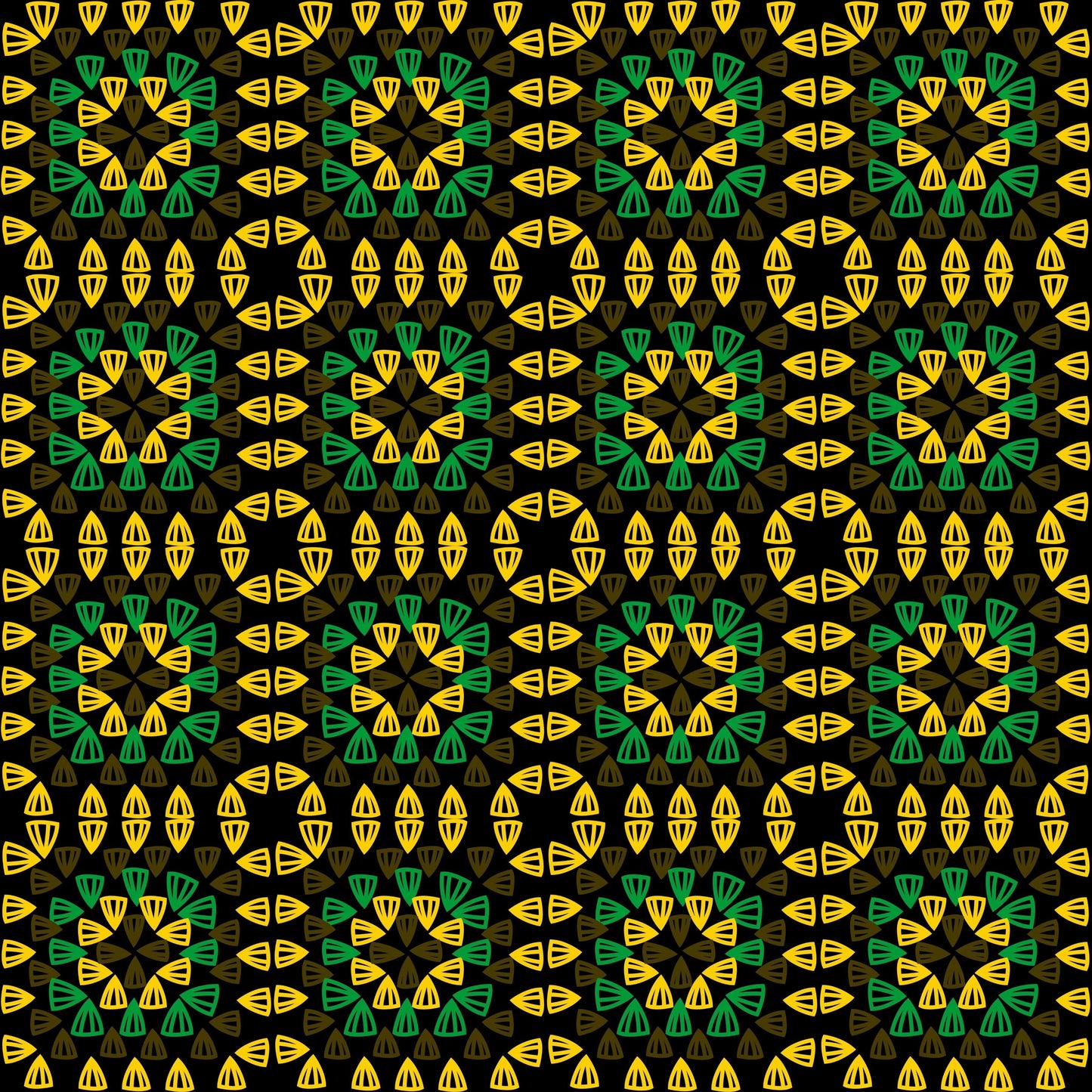 Jamaican Tropical Tapestry Granny Squares Seamless Print