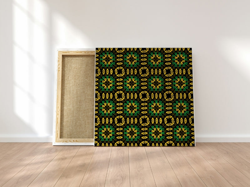 Jamaican Tropical Tapestry Granny Squares Seamless Print