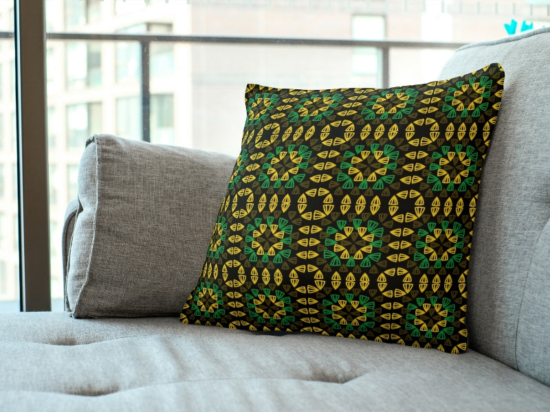Jamaican Tropical Tapestry Granny Squares Seamless Print