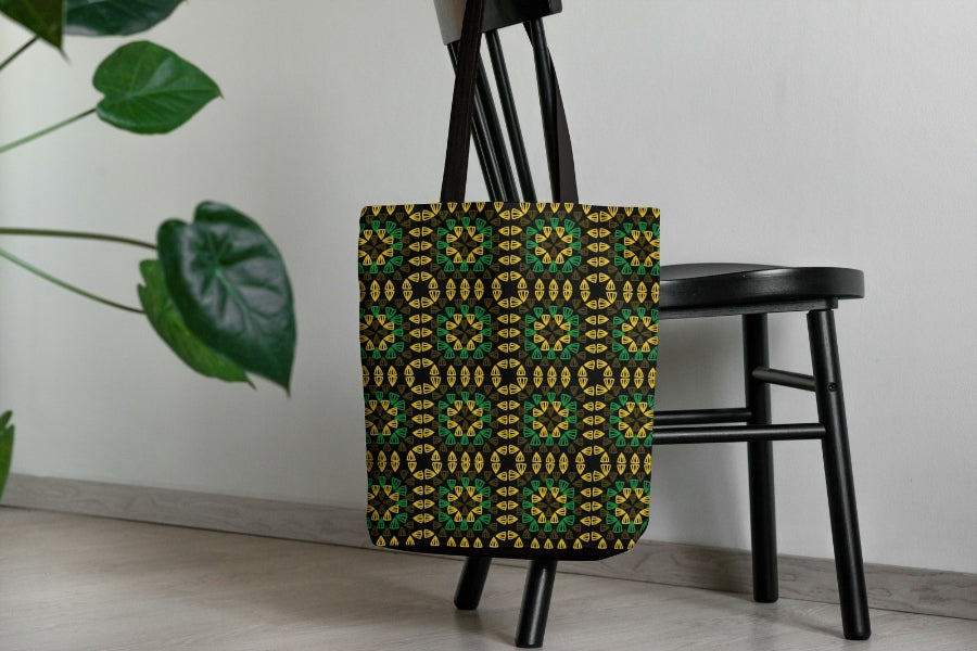 Jamaican Tropical Tapestry Granny Squares Seamless Print