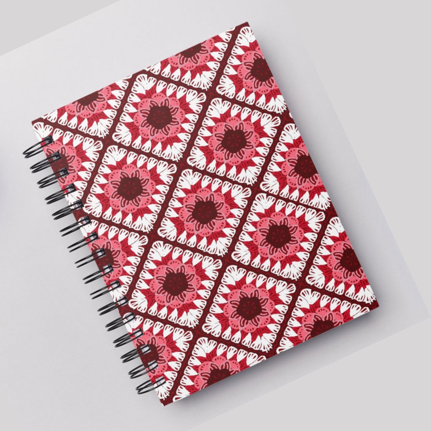 Ivory Red Floral Lattice