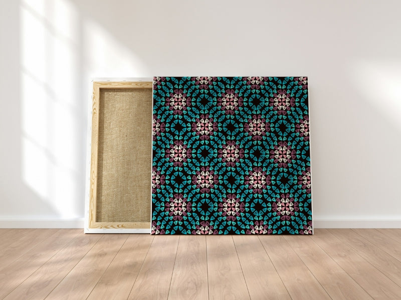 Crochet Granny Black GRD Lattice Turquoise