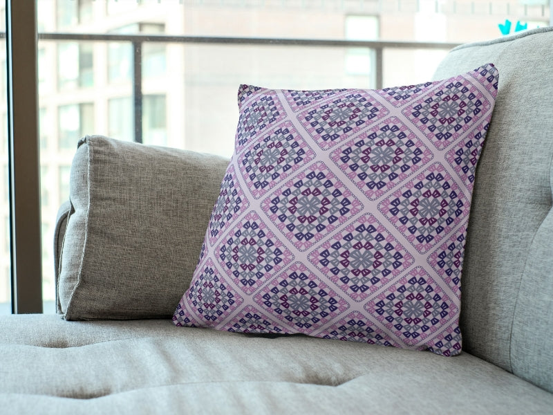 Lavender Lilac Lattice Granny Square Seamless Print