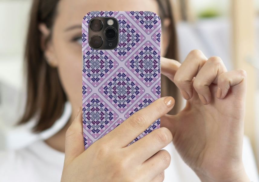 Lavender Lilac Lattice Granny Square Seamless Print