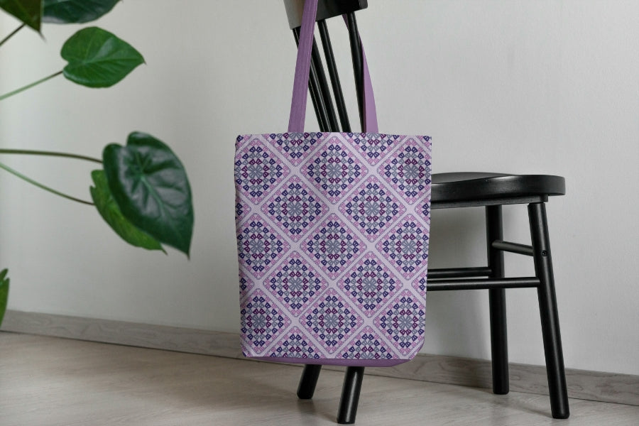 Lavender Lilac Lattice Granny Square Seamless Print