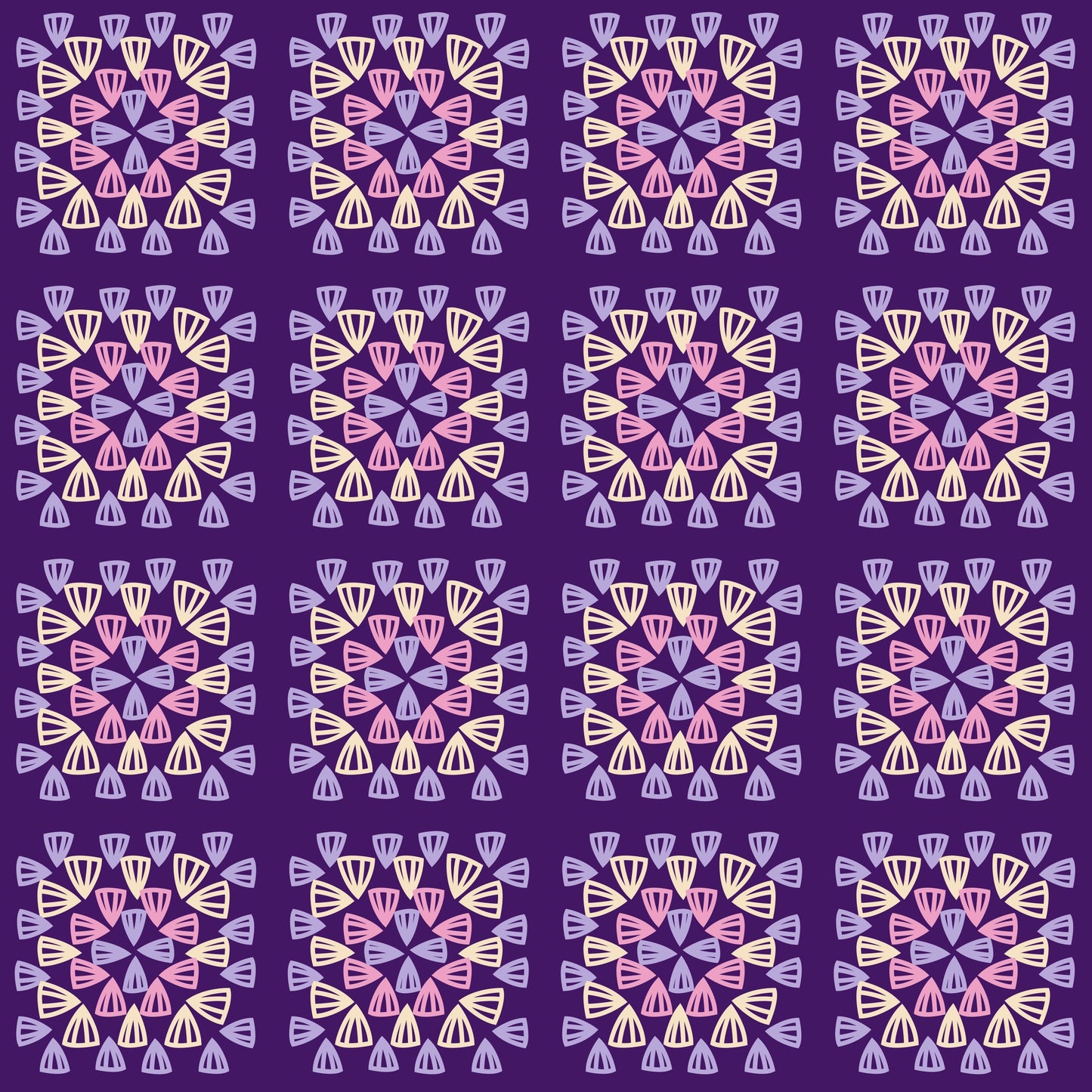 Lavender Sorbet Granny Squares Print