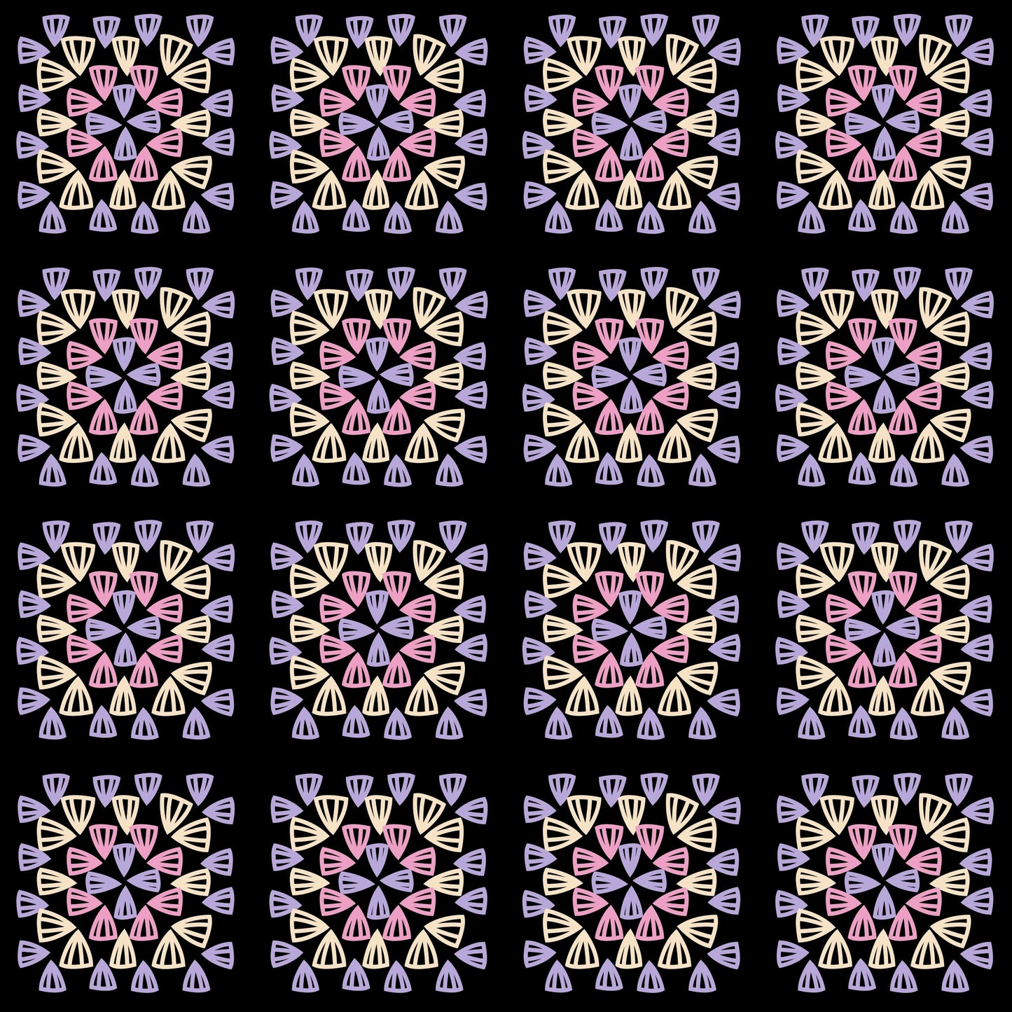 Lavender Sorbet Noir Granny Squares Print