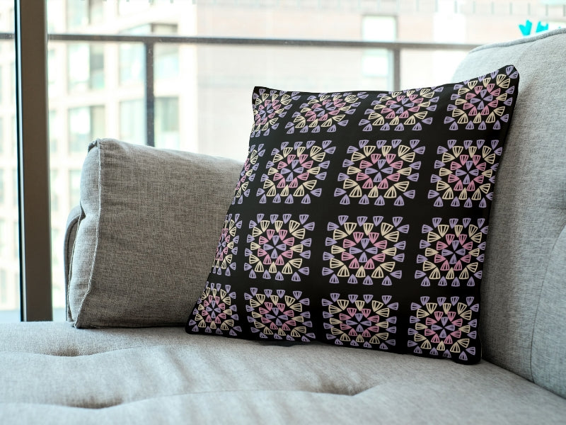 Lavender Sorbet Noir Granny Squares Print