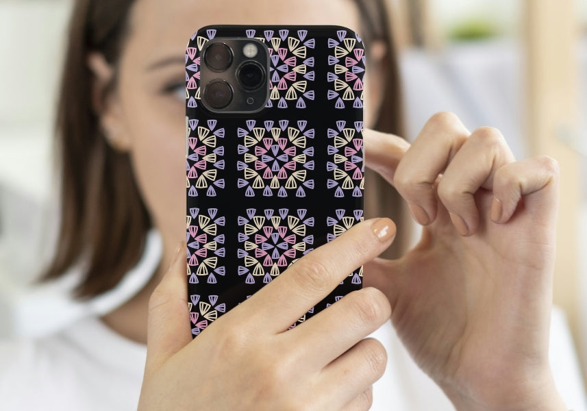 Lavender Sorbet Noir Granny Squares Print
