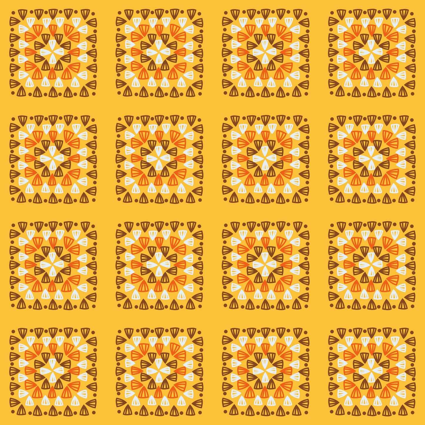Marigold Weave Granny Squares Print