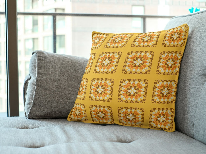 Marigold Weave Granny Squares Print
