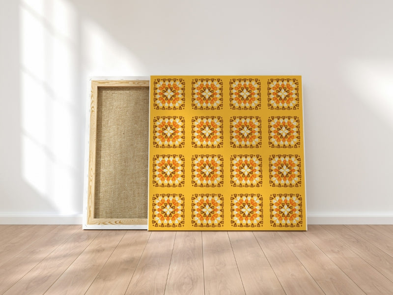 Marigold Weave Granny Squares Print