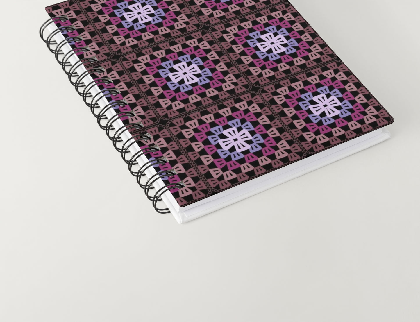 Midnight Lace Floral Granny Squares Seamless Print
