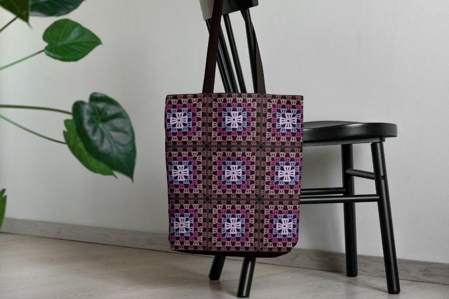 Midnight Lace Floral Granny Squares Seamless Print