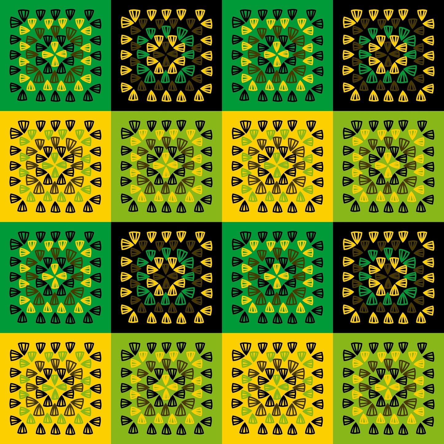 Mixed Tropics Granny Squares Seamless Print