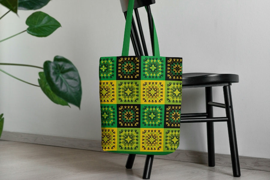 Mixed Tropics Granny Squares Seamless Print