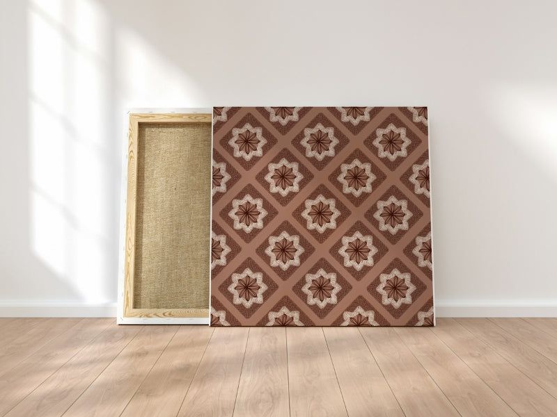 Mocha Mousse Flowers Floral Granny Squares Seamless Print