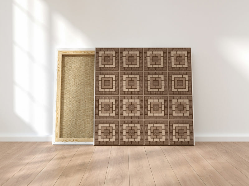 Mocha Mousse Knit Granny Squares Seamless Print